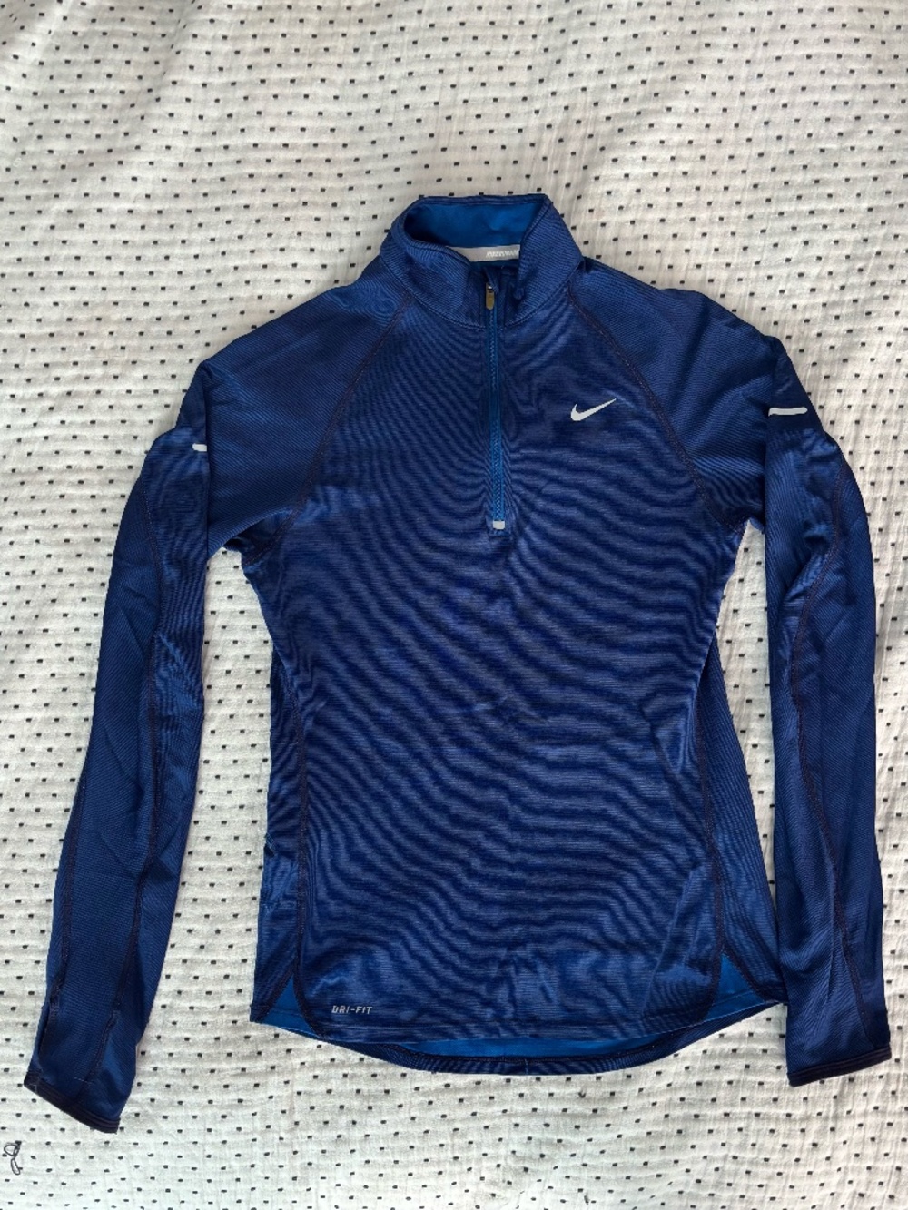 Nike wool blue long sleeve quarter zip track jacket women's XS